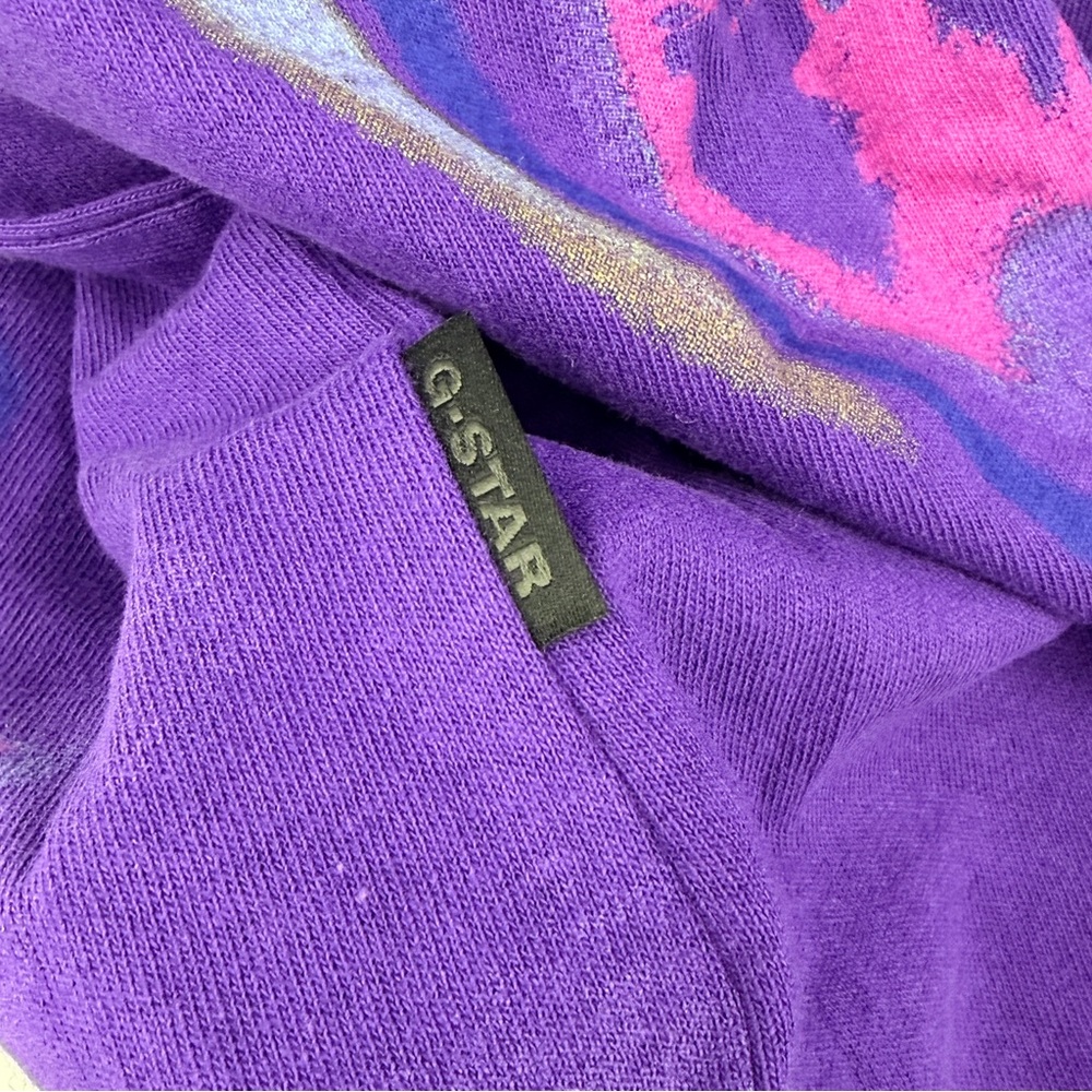 G-Star RAW Printed Boxy Eye Graphic Tee NWT Dark Violet Eye Dye XS - Picture 4 of 9